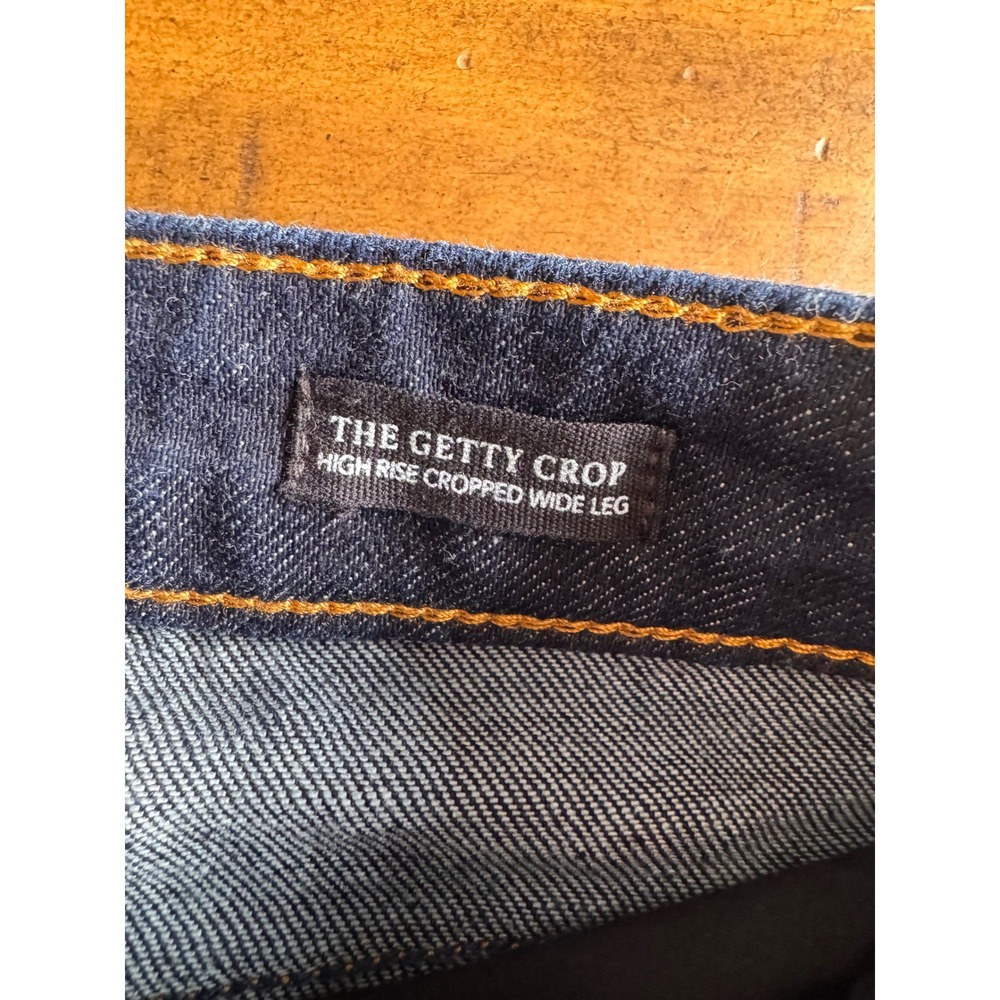 Rails Getty Crop Jeans Dark Wash Blue Denim High Rise Wide Leg Raw Hem NWT Boho - Picture 7 of 12